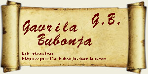 Gavrila Bubonja vizit kartica